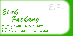 elek patkany business card